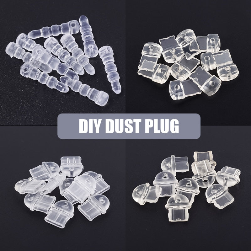 1 10PCS DIY Anti Dust Plug Transparent Charge Port Dust Plug for