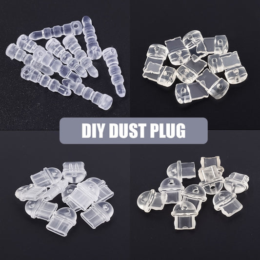 1 10PCS DIY Anti Dust Plug Transparent Charge Port Dust Plug for