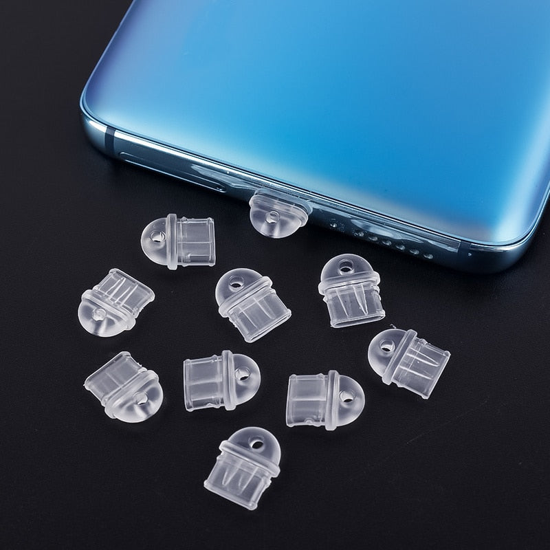 1 10PCS DIY Anti Dust Plug Transparent Charge Port Dust Plug for