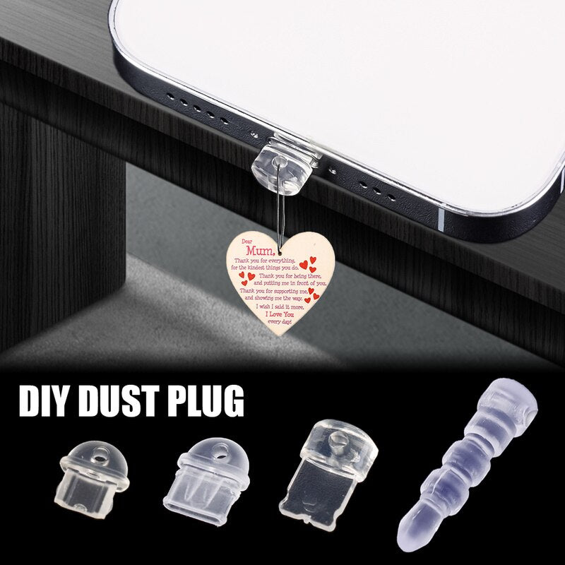1 10PCS DIY Anti Dust Plug Transparent Charge Port Dust Plug for