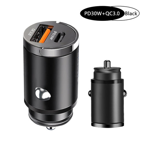100W Mini Car Charger Lighter Fast Charging for iPhone QC3.0 Mini PD