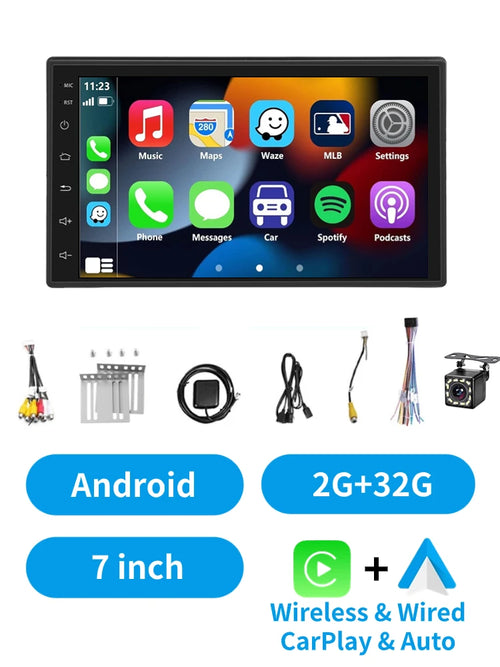 ACODO Android Car Player 7 inch 2 Din Multimedia Wireless Carplay Auto