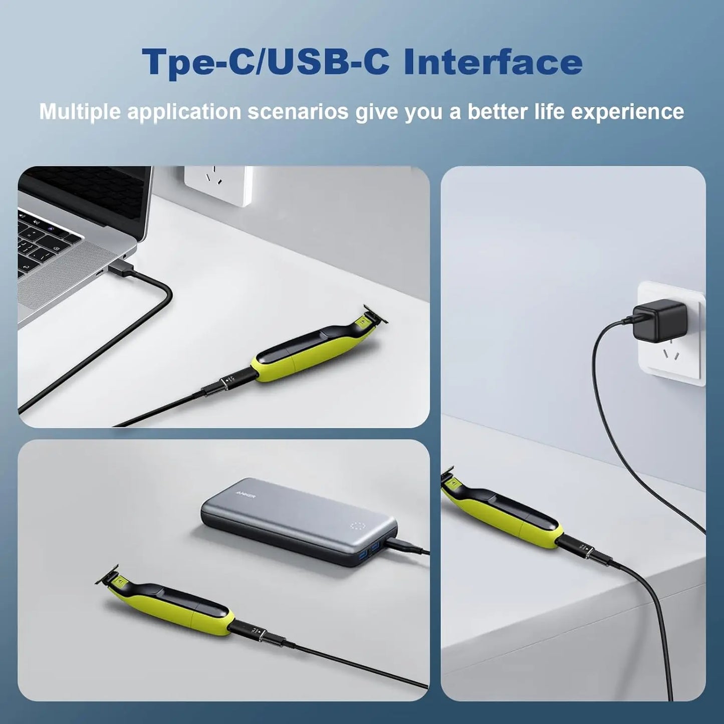 YUKU 4.3V Type-C Shaver Adapter Charging Converter for Philips Norelco