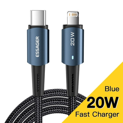 Essager Usb C Cable For Iphone 11 12 13 Pro Max Xs 20w Fast Charging