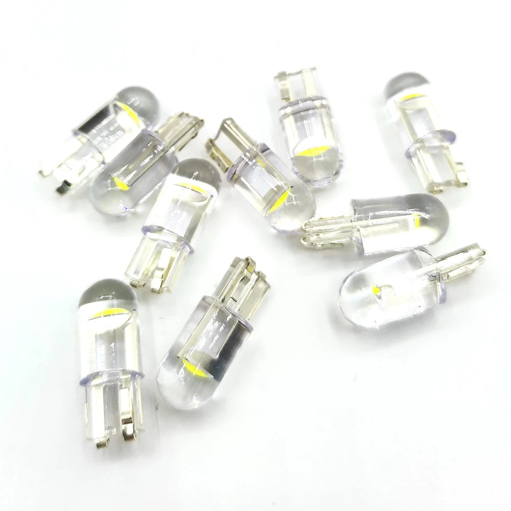 10x 2021 Newest W5W Led T10 Car Light COB Glass 6000K White Auto