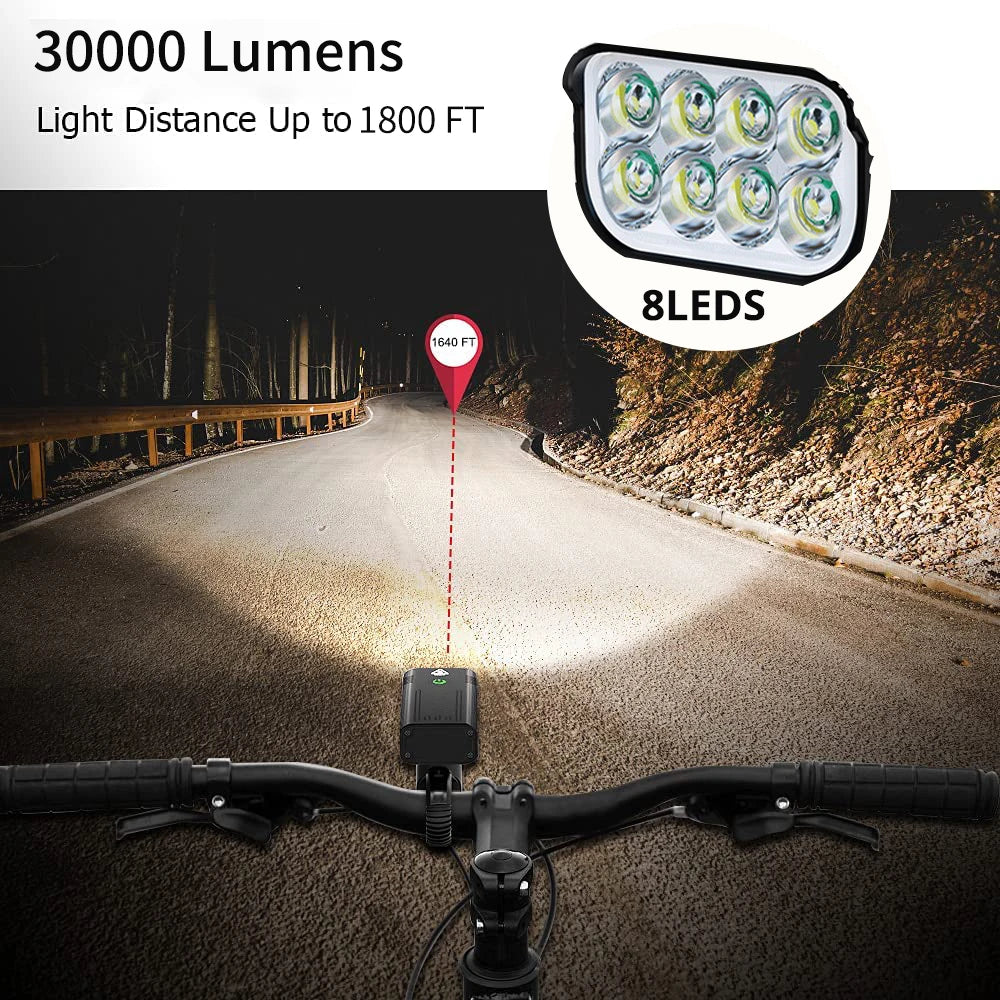 10000LM 8T6 Bike Light Built-in 10000mAh USB Rechargeable Rear Light