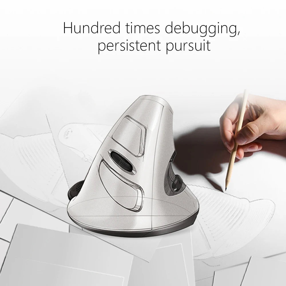 Delux M618BU White Wired Ergonomic Vertical Mouse 1600 DPI 6 Buttons