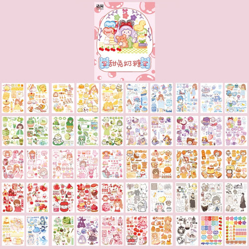 Yoofun 50 Unrepeated Patterns Decorative Stationery Stickers Colorful