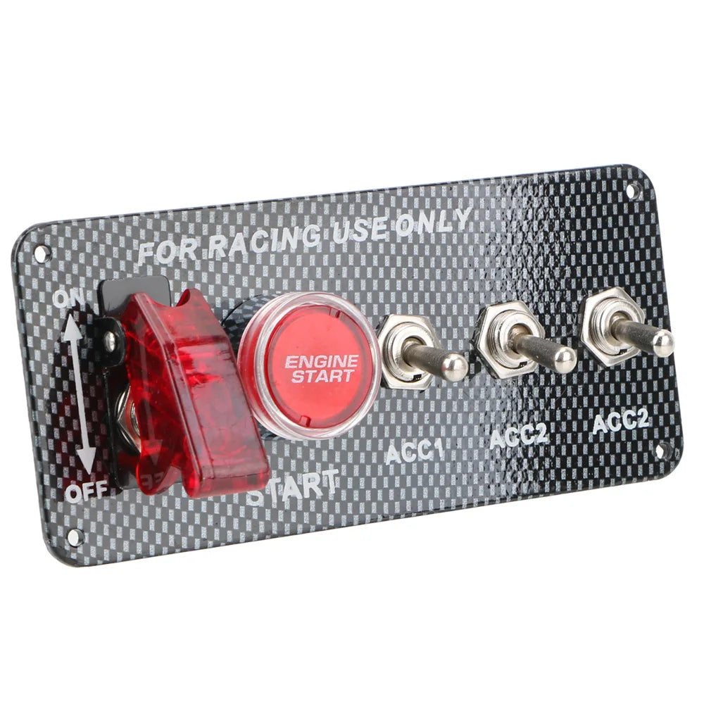 12V Racing Car Starter Rocker Switch Panel Start Stop Ignition Buttons