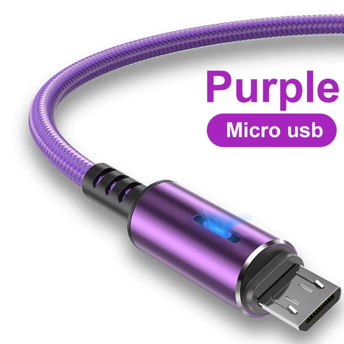 Micro USB Cable Fast Charging Universal 3A Microusb LED Lights For