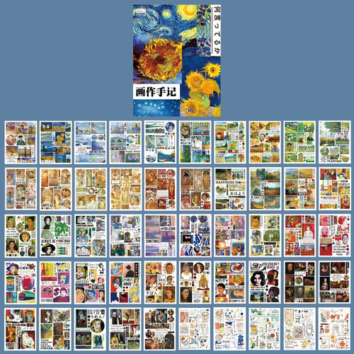 Yoofun 50 Unrepeated Patterns Decorative Stationery Stickers Colorful