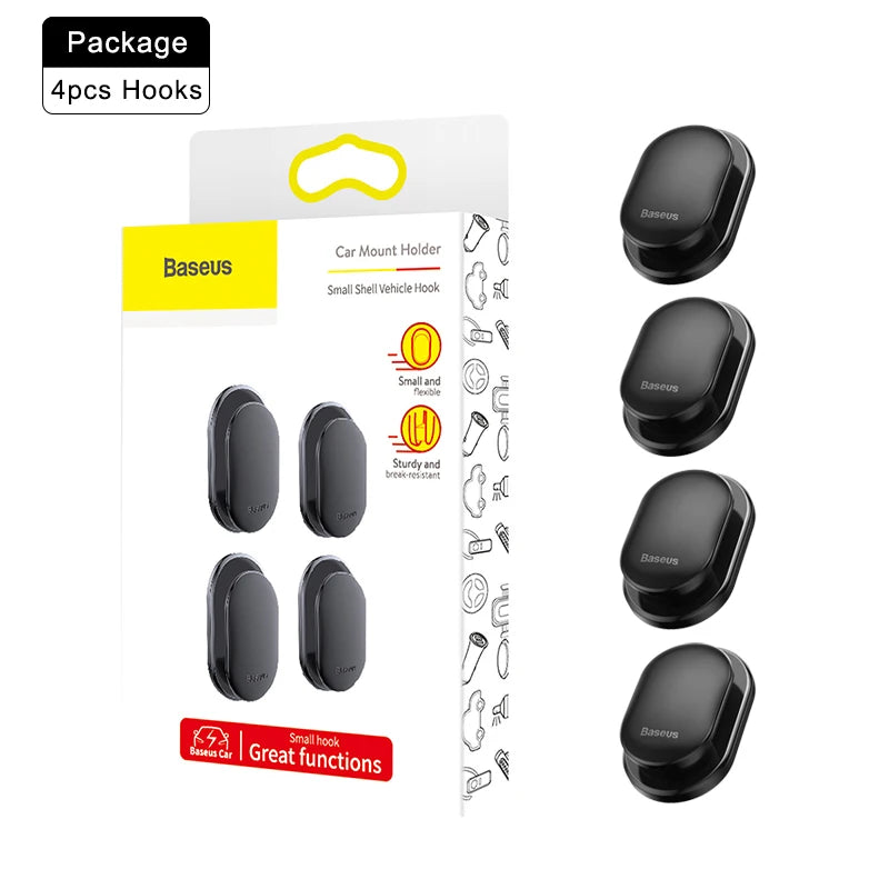 Baseus 4Pcs/Lot Car Hooks Organizer Storage Hanger for USB Cable