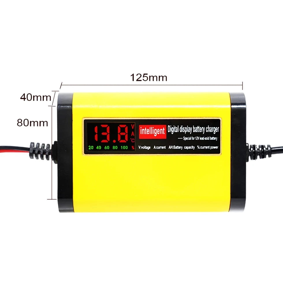 12V 2A Smart Lead Acid Battery Charger Lcd Display 110V 220V For 5AH