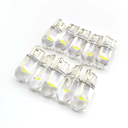 10x 2021 Newest W5W Led T10 Car Light COB Glass 6000K White Auto