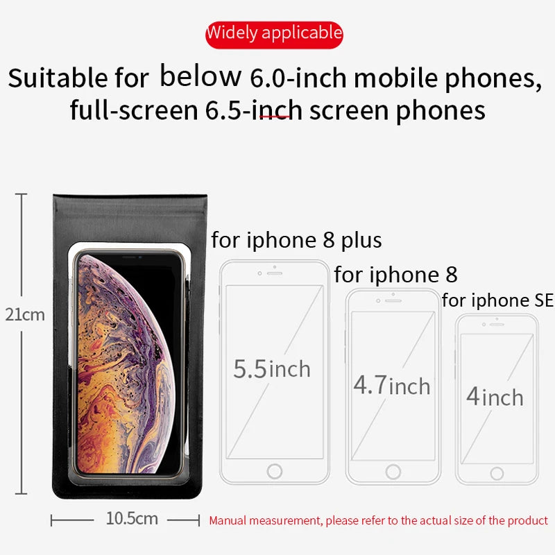 Bike Holder Waterproof Pouch Bag Bicycle Phone Case TPU Touchscreen