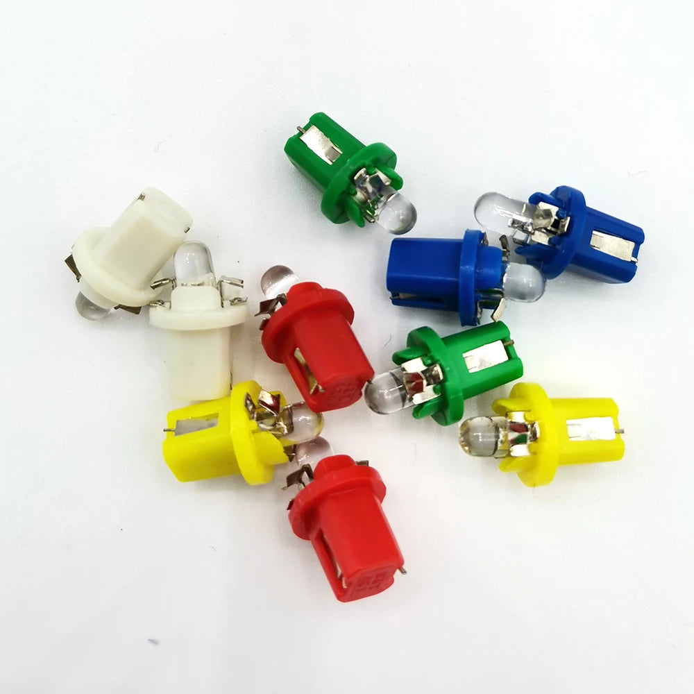 10Pcs/lot Multi Color T5 B8.5D  SMD LED Car Light Automobiles