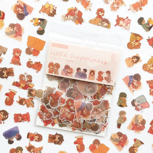 100pcs/pack Kawaii Unicorn Face Cat leaves Decorative Washi Stickers