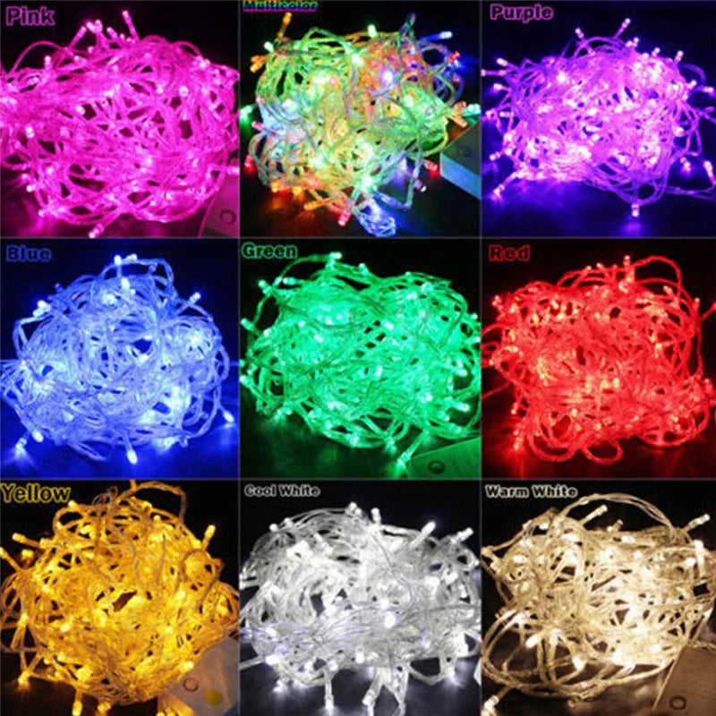 10M 100LEDs LED String Light AC220V AC110V 9 Colors Festoon Lamps