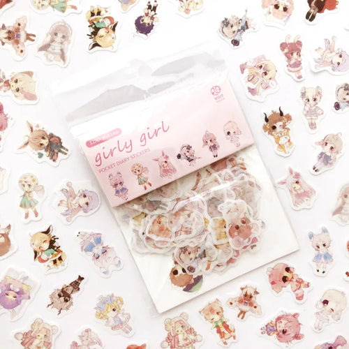 100pcs/pack Kawaii Unicorn Face Cat leaves Decorative Washi Stickers