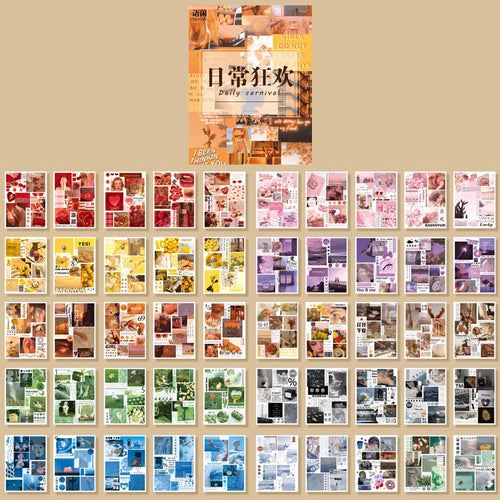 Yoofun 50 Unrepeated Patterns Decorative Stationery Stickers Colorful