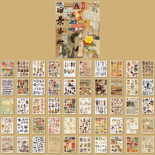 Yoofun 50 Unrepeated Patterns Decorative Stationery Stickers Colorful
