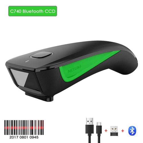 NETUM C750 Bluetooth QR 2D Barcode Scanner AND C830 Wireless Laser 1D
