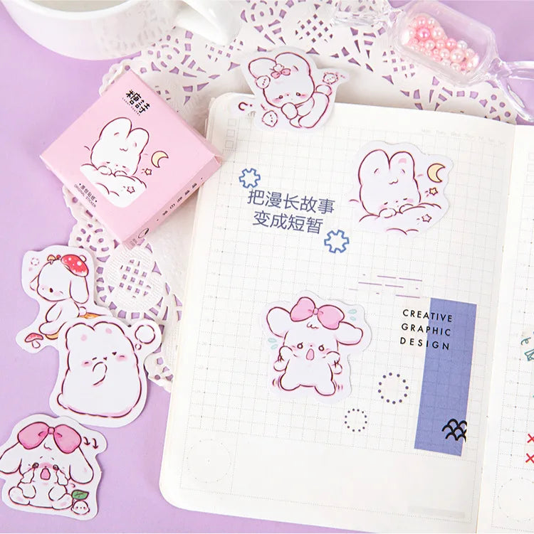 45 pcs/box Cute rabbit daily Kawaii Decoration Stickers Planner