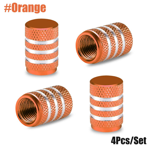 AUTCOAT 4Pcs Aluminum Car Wheel Tire Valve Caps Tyre Rim Stem Covers