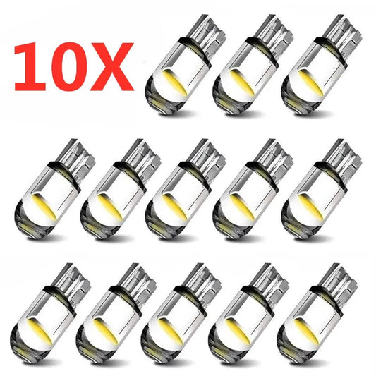 10/2pcs W5W Led T10 Car Light COB Glass 6000K White Auto Automobiles