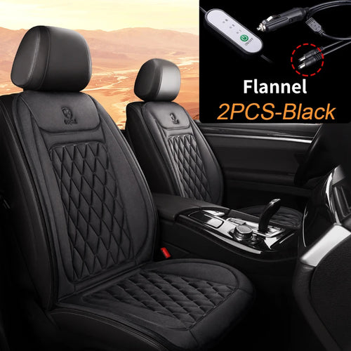 2pcs Heated Car Seat Cushion Fast Heating Seat Covers 12V/24V