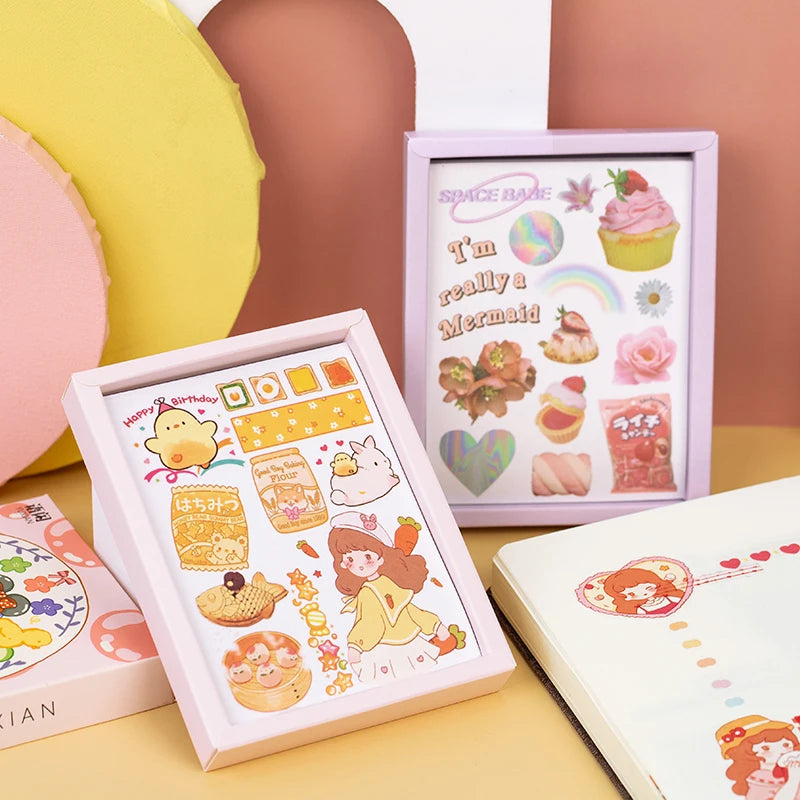 Yoofun 50 Unrepeated Patterns Decorative Stationery Stickers Colorful