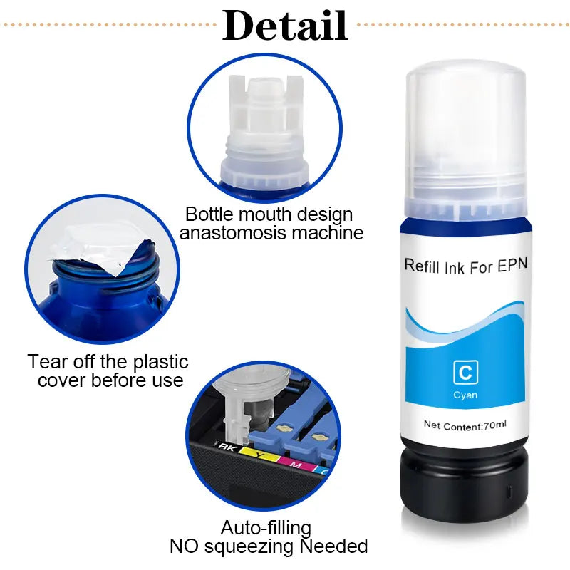 104 522 Refill Dye Ink For Epson EcoTank ET-2710 ET-2711 ET-2712