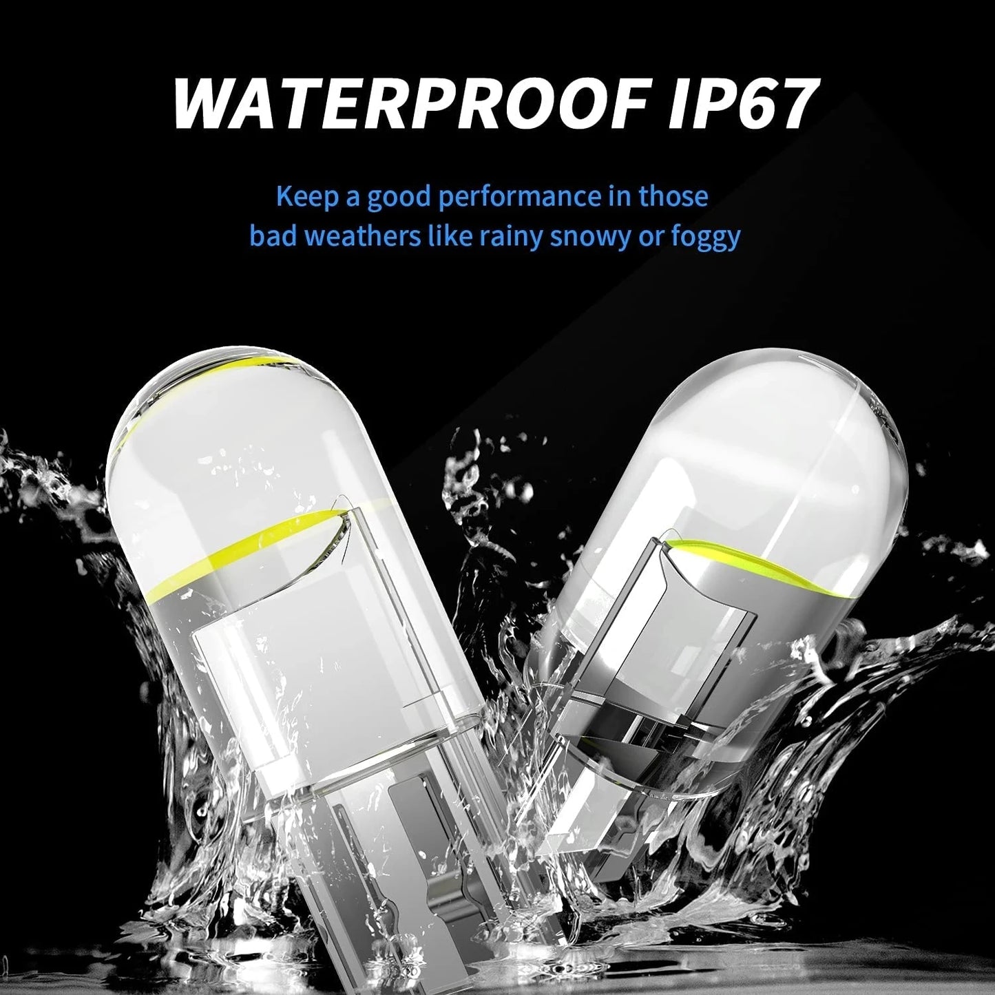 10/2pcs W5W Led T10 Car Light COB Glass 6000K White Auto Automobiles