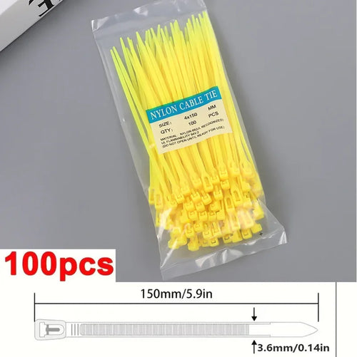 100 Reusable Cable Ties, Cable Lock Loop Nylon Ties Removable,