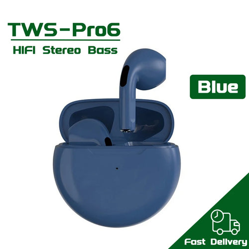 Air Pro 6 TWS Wireless Headphones with Mic Fone Bluetooth Earphones