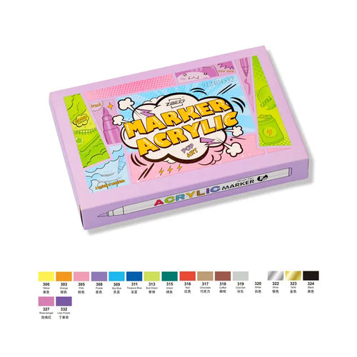 18/60Color Acrylic Paint Pens Brush Marker Pen for Artist Rock