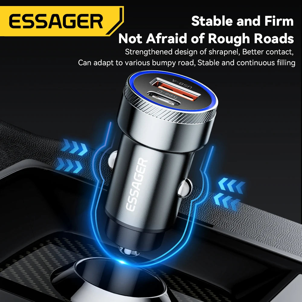 Essager 54W USB Car Charger 5A Fast Charge 3.0 QC SCP AFC 30W USB