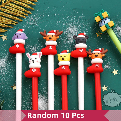 20Pcs Kawaii Christmas Gel Pen Cute Christmas Tree Reindeer Santa