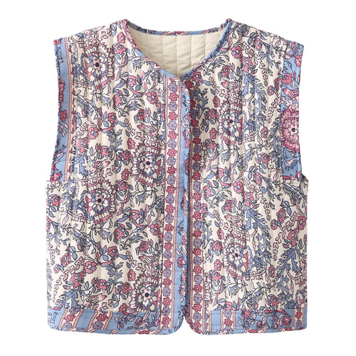 Women's Printed Cotton Vest Girl's Cute and Comfortable Jacket