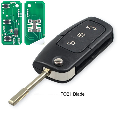 KEYYOU For Ford Focus Fiesta 2013 Fob Case HU101 F021 Blade 433MHz