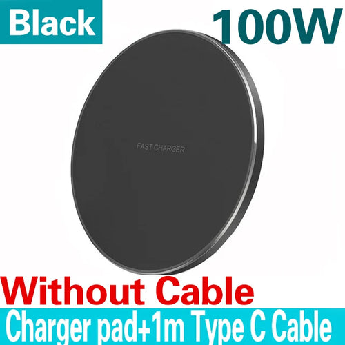 100W Fast Wireless Charger Pad for iPhone 15 14 13 12 11 Pro Max