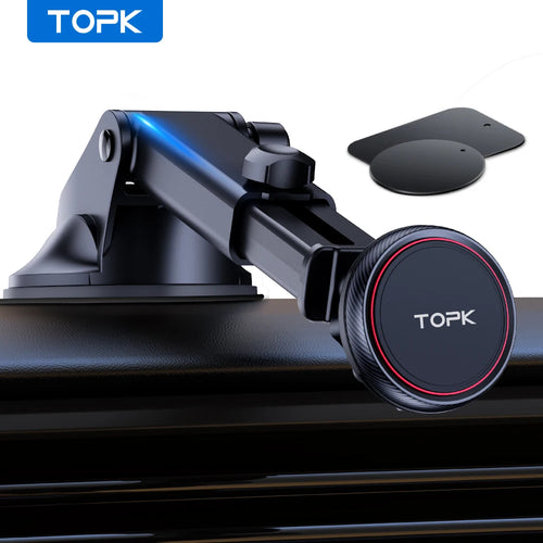 TOPK Magnetic Car Phone Holder Stand Magnet Car Mount Support GPS