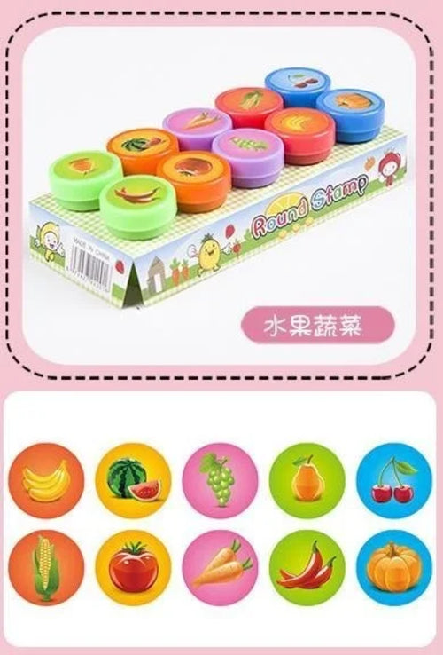 10pcs Assorted Stamps for Kids Self-ink Stamps Children Toy Stamps