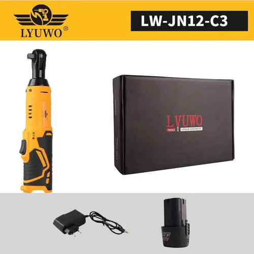 LYUWO 12V 3/8 Rechargeable Electric , Ratchet Set, Angle Drill,