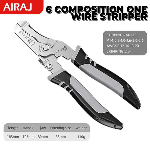 AIRAJ Wire Stripper Tools Multitool Plier Crimper Cable Cutter
