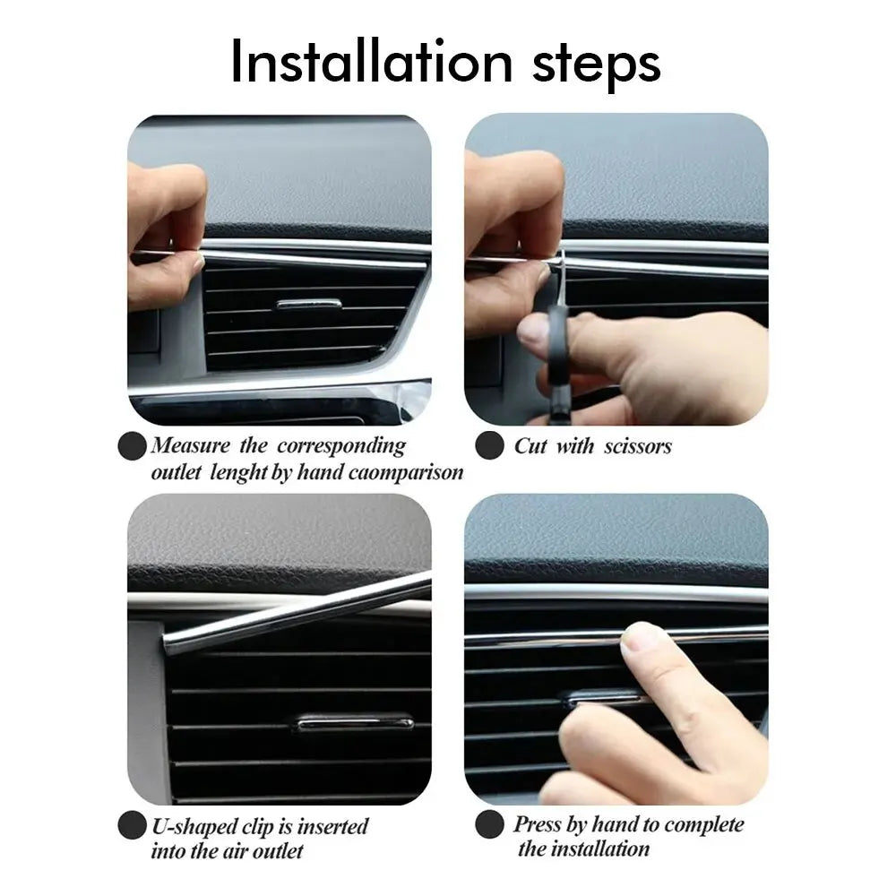 10Pcs 20cm Car Air Conditioner Outlet Decorative U Shape Moulding Trim