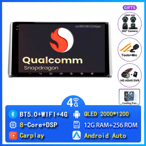 Android 14 Carplay Car Radio For Toyota RAV4 XA50 2018 2019 2020