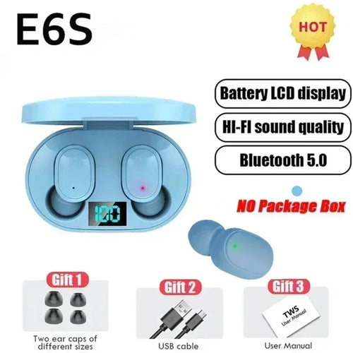 TWS E6S Fone Bluetooth Earphones Wireless Bluetooth Headset Noise