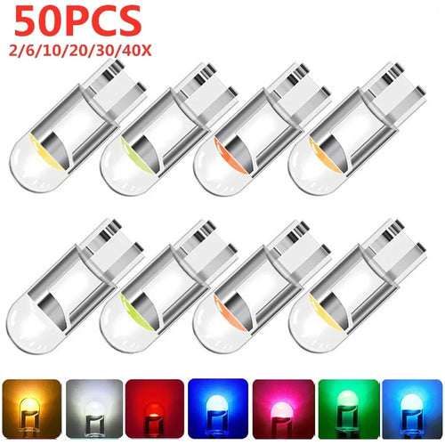 Car LED T10 W5W Canbus Glass COB 6000k Reading Dome Lamp Marker Wedge