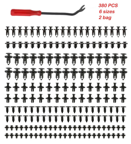 190PCS rivet fasteners, 6 models and sizes, body fixing clip bumper,